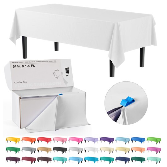 Exquisite 54 Inch X 300 Voet Zwarte Plastic Tafelkleed Tafelhoes Roll in A Cut - tot - Grootte Doos met Handige Slide Cutter. Snijdt tot 12 Rechthoek 8 Voet Plastic Wegwerptafelkleden Exquisite 54 Inch X 300 Voet Zwarte Plastic Tafelkleed Tafelhoes Roll in A Cut - tot - Grootte Doos met Handige Slide Cutter. Snijdt tot 12 Rechthoek 8 Voet Plastic Wegwerptafelkleden